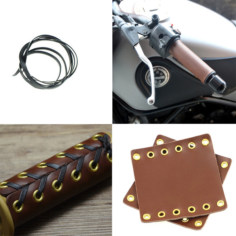 Brown motorcycle/scooter rubber handlebar and handlebar end anti-slip covers ¡Á 2
