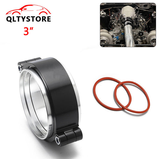 376mm Aluminum Quick Release V-Band Clamp Kit for Intake Intercooler Pipe Blk