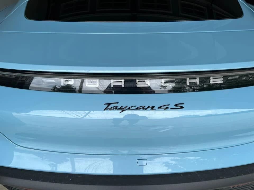 for Porsche Taycan 4S gloss black rear emblems