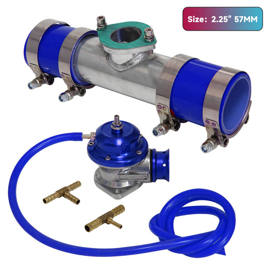 30 PSI Adjustable Turbo Blow Off Valve +Type RS 2.25 Flange Pipe Adapter Kit BL
