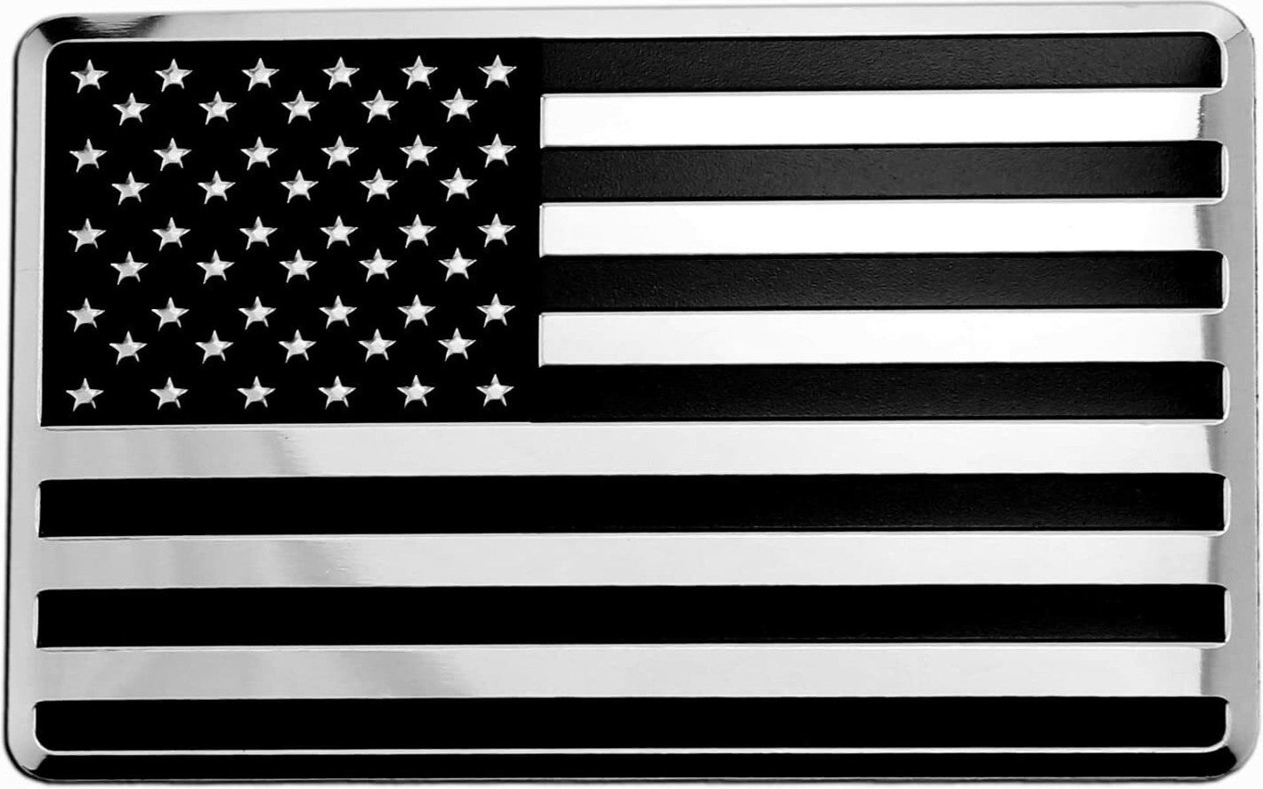 Chrome-plated black American flag emblem for Cadillac side fenders and rear trunk - 1 piece