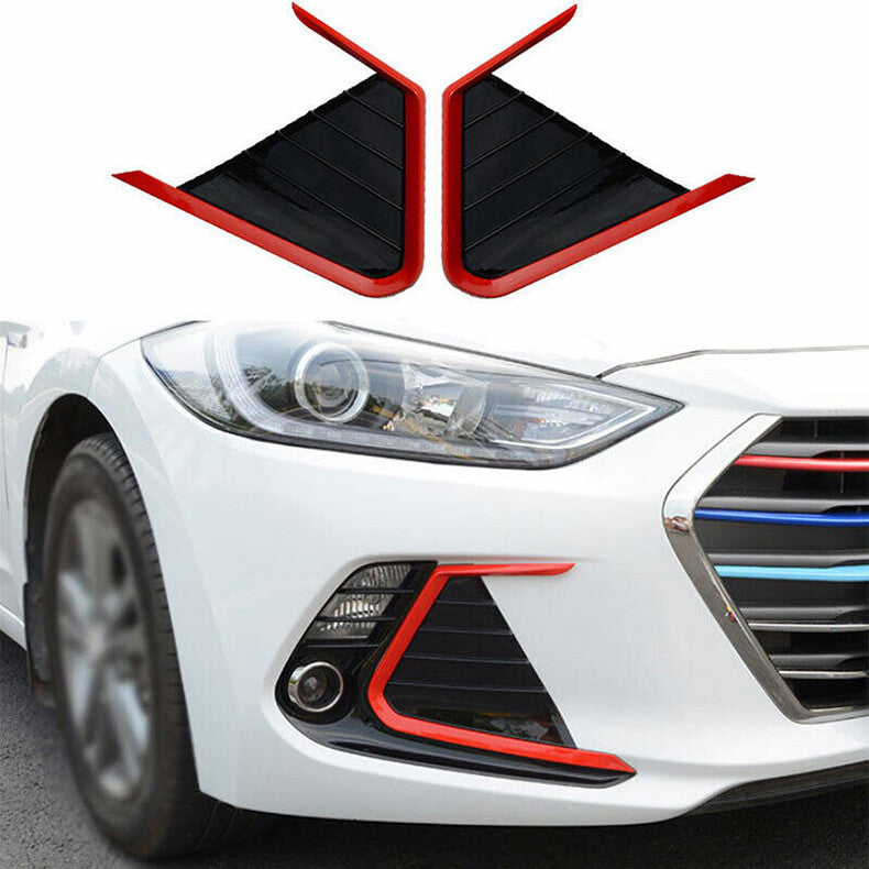 for Hyundai for Elantra 2017-2018 Black  Red Front Fog Light Bezel Lamp Frame Cover