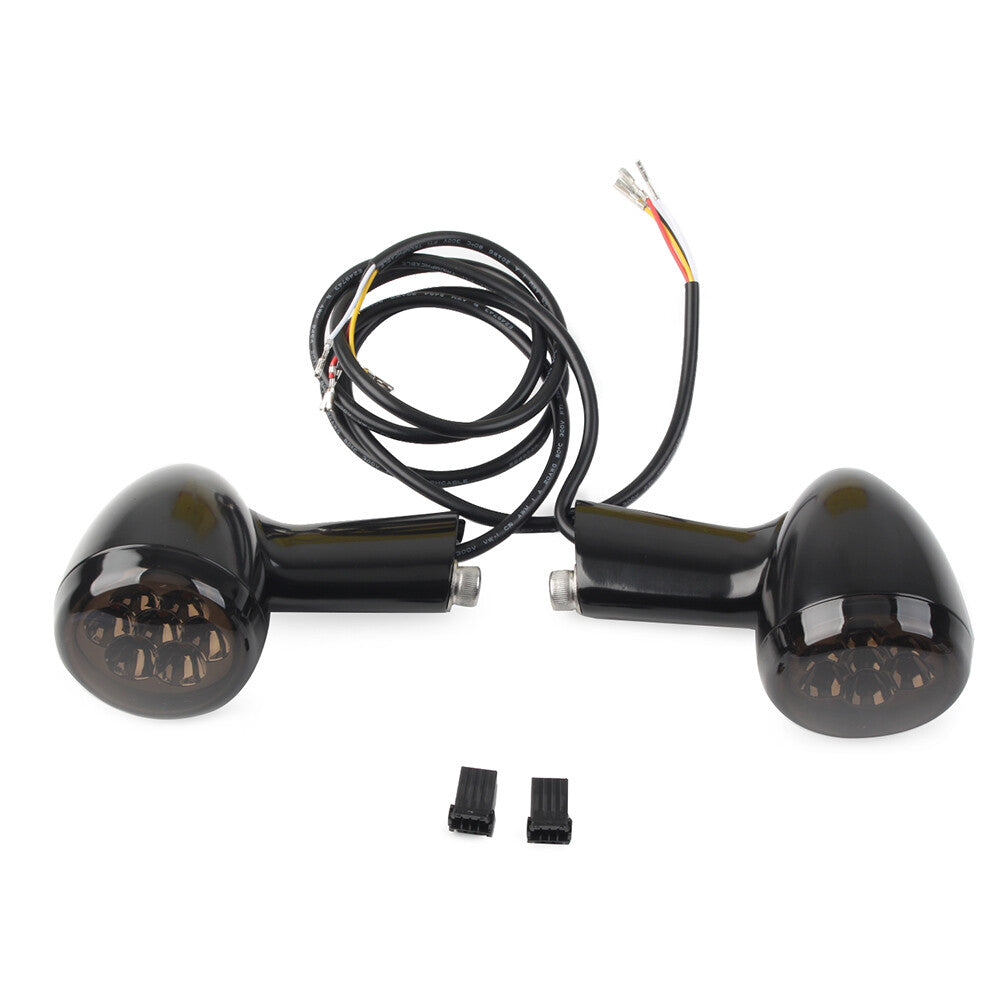 LED Blinker hint for Harley Sportster XL 883 1200 1992-2022 Schwarz +Hellbraun
