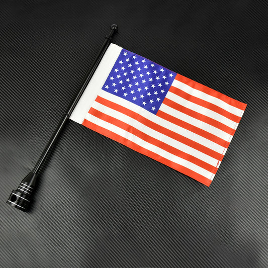 US Flag Rear Side Mount Luggage Rack Black Flag Pole Fit for Harley Sportster