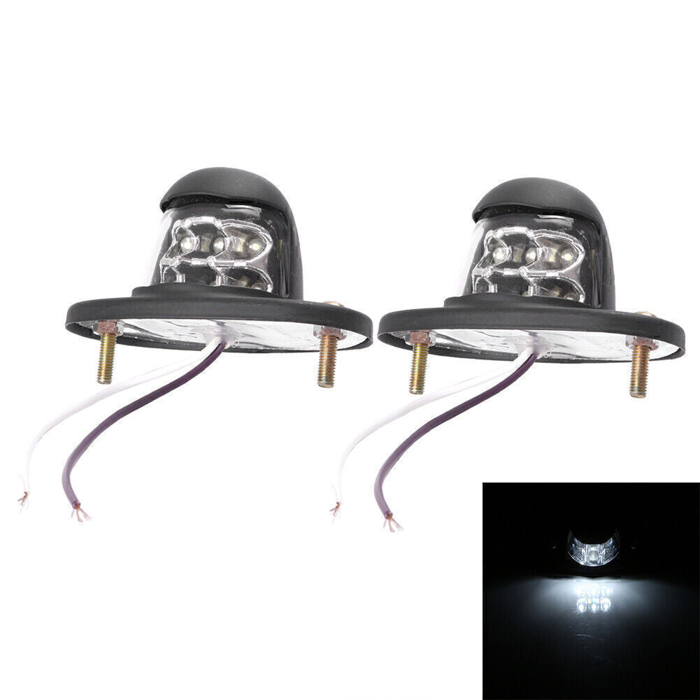 Universal White LED Truck License Plate Lights Car Door Lights Rear Tag Lamp