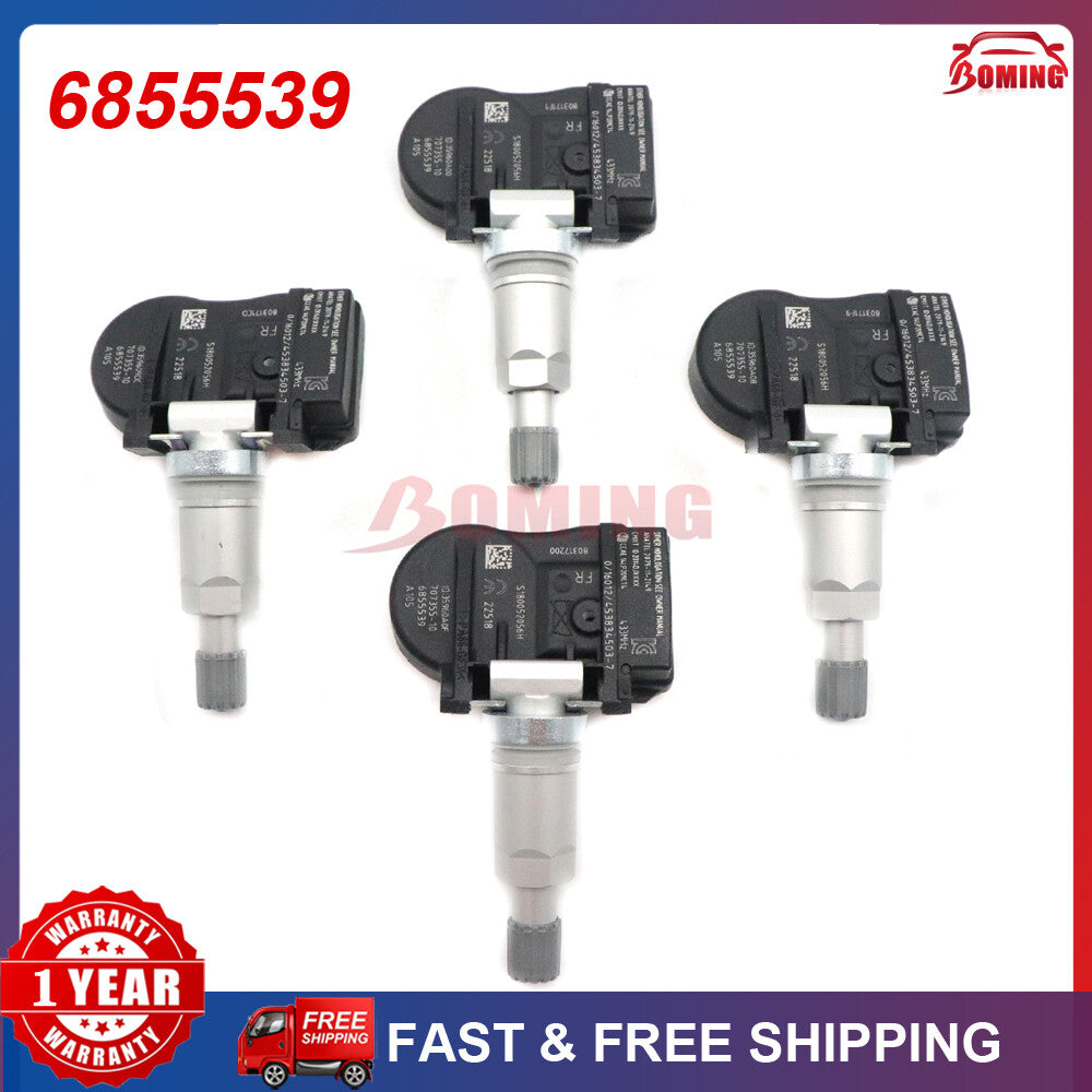 4-pack of Tire Pressure Sensors TPMS 6855539 suitable for BMW 36106856209 36106881890 433MHz