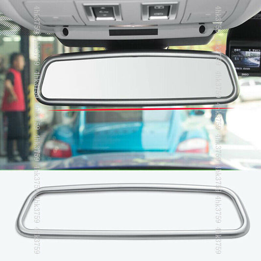 ABS Silver Interior Rearview Mirror Trim Cover Frame for Jaguar F-PACE 2016-2020