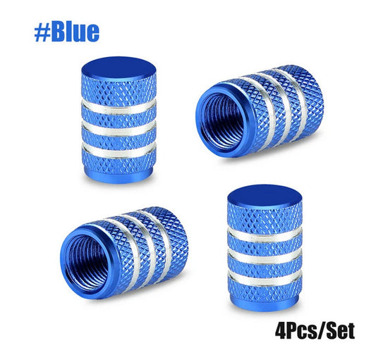 4-piece car tire valve cover rod air dust cover, dustproof and rustproof, blue, suitable for Honda .