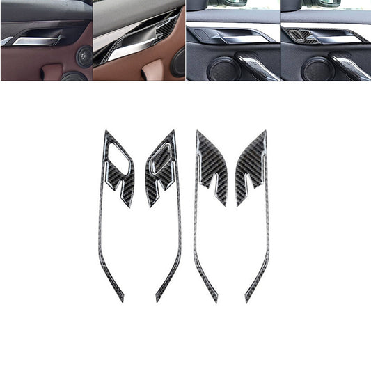 5Pcs Carbon Fiber Interior Door Handle Cover Trim for BMW X1 F48 2016-2018
