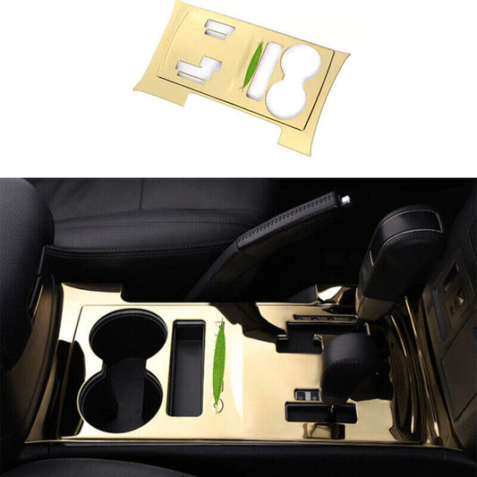 for Mitsubishi Pajero Montero 06-19 Steel Gold Central Console Gear Shift Panel