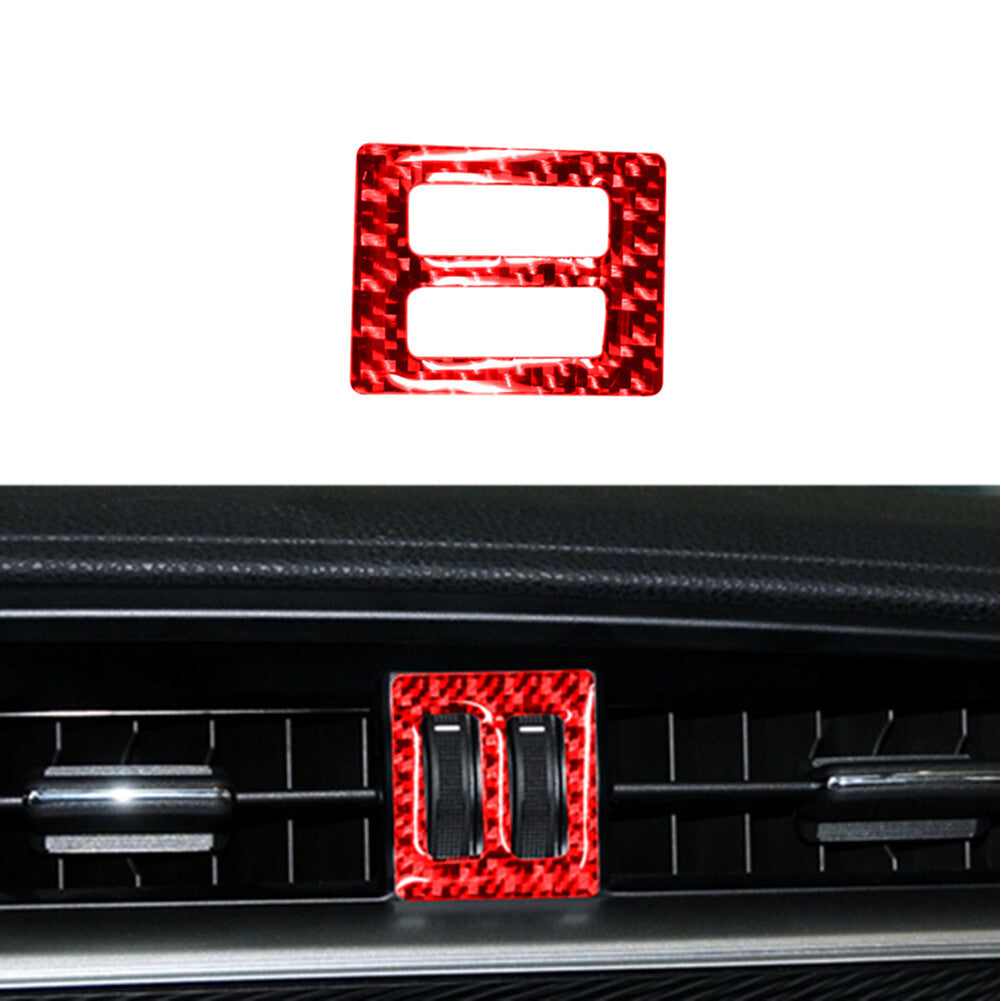 Red Carbon Fiber Interior Central Air Vent Panel Trim for Toyota for Corolla 2014-18