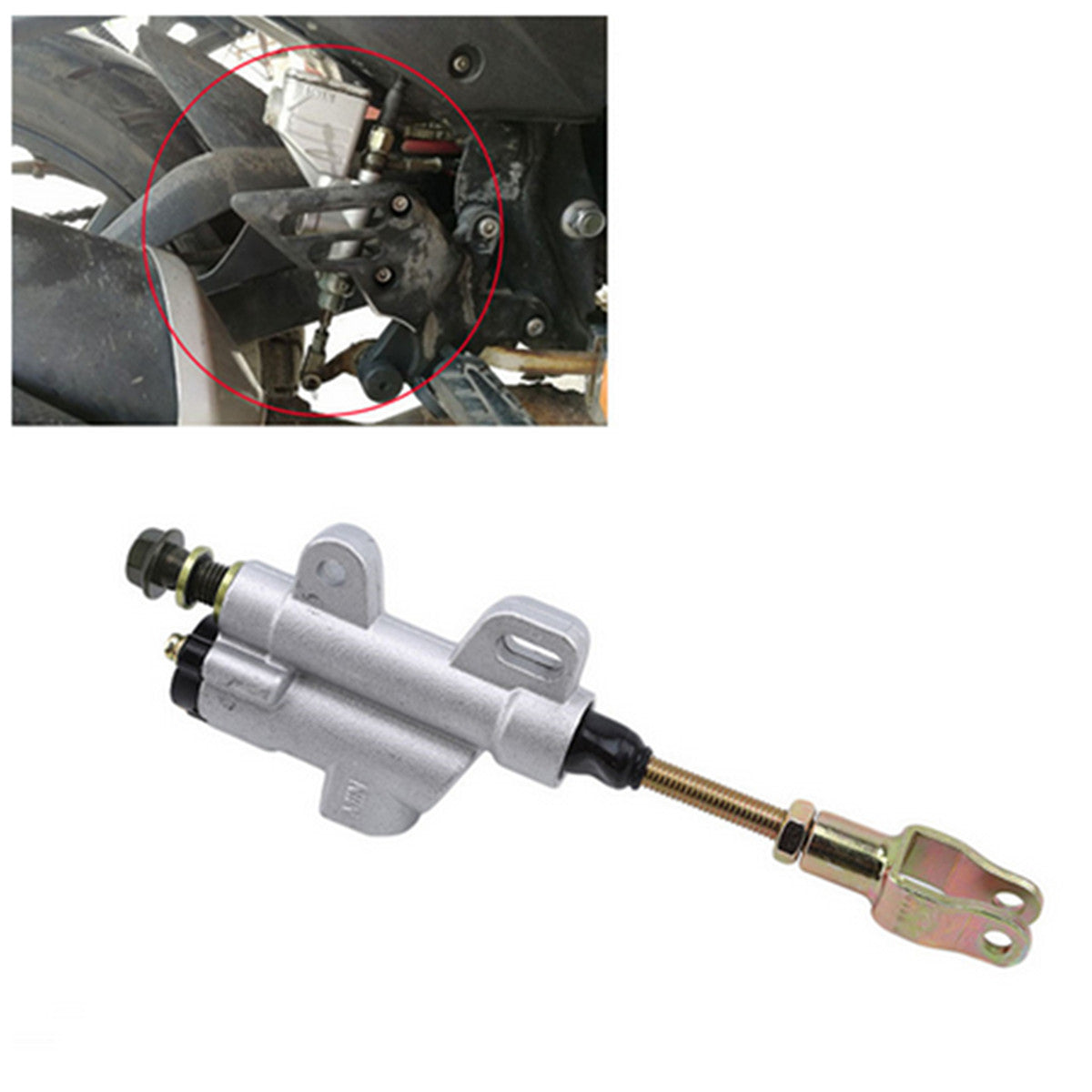Silver Rear Hydraulic Brake Master Cylinder 50 125cc PIT Dirt Bike ATV Accessory