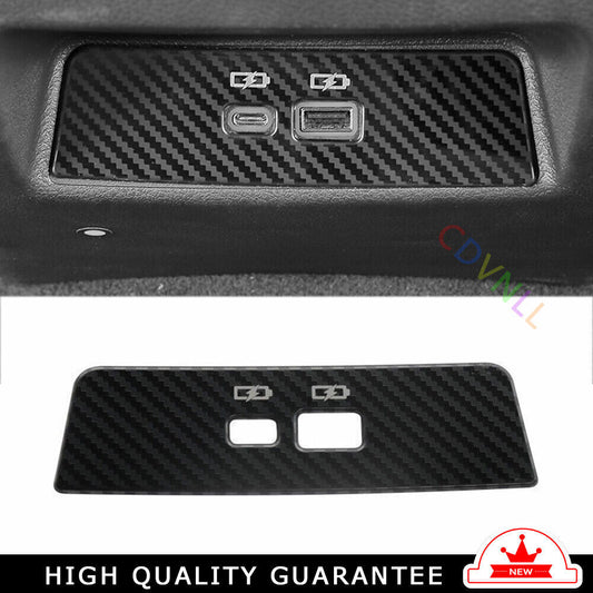 Rear USB Socket Switch Cover Trim for Nissan Altima 2019-2022 Steel Carbon Fiber