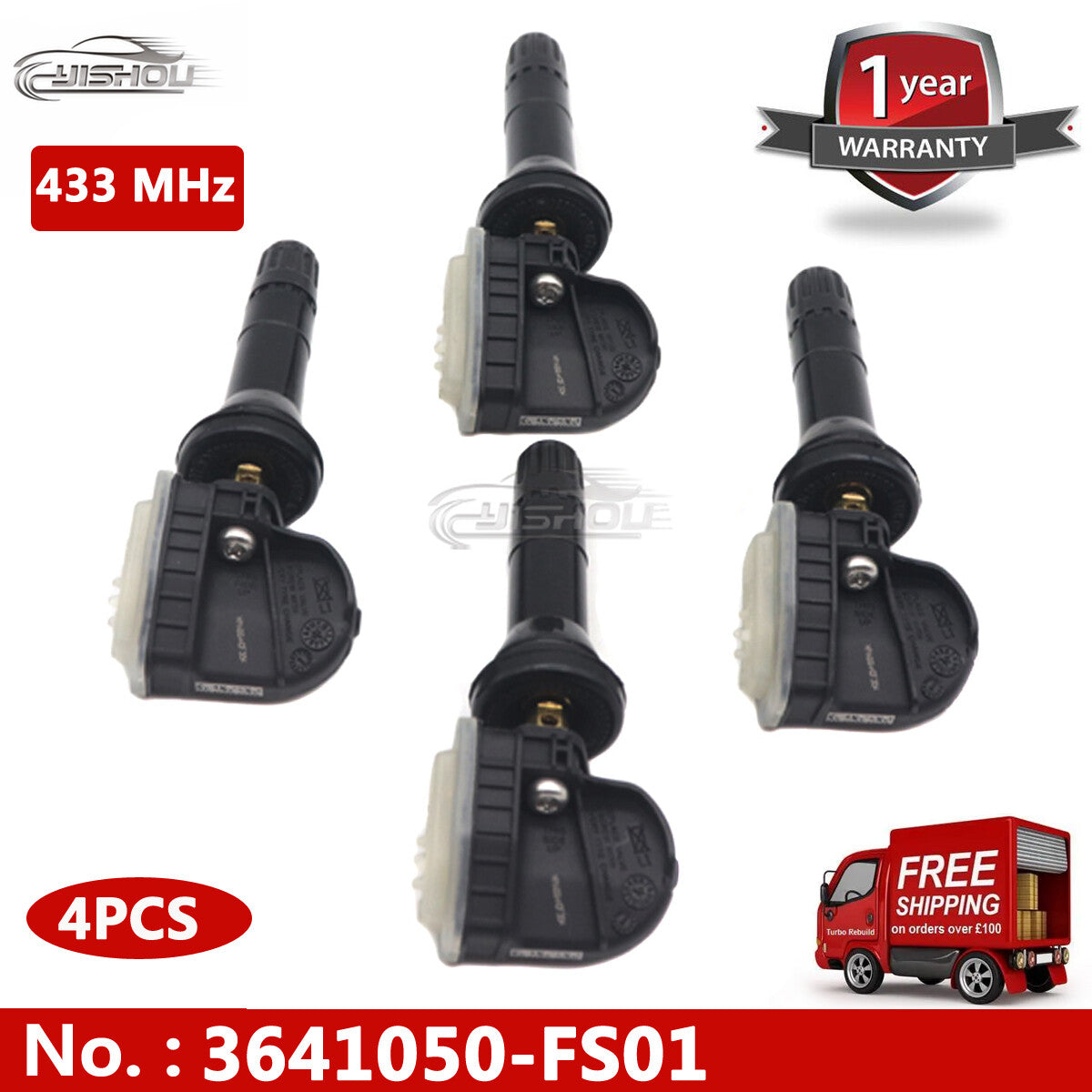 4x TPMS Tire Pressure Sensor 3641050-FS01 For DFSK S513 E3 E5 FENCON ix7 ix5
