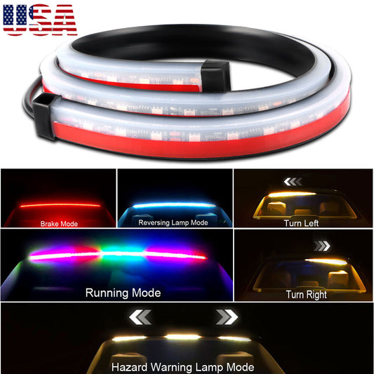 LED 3rd Third Brake Light Strip Bar Rear Windshield Tail Turn Signal Sequential