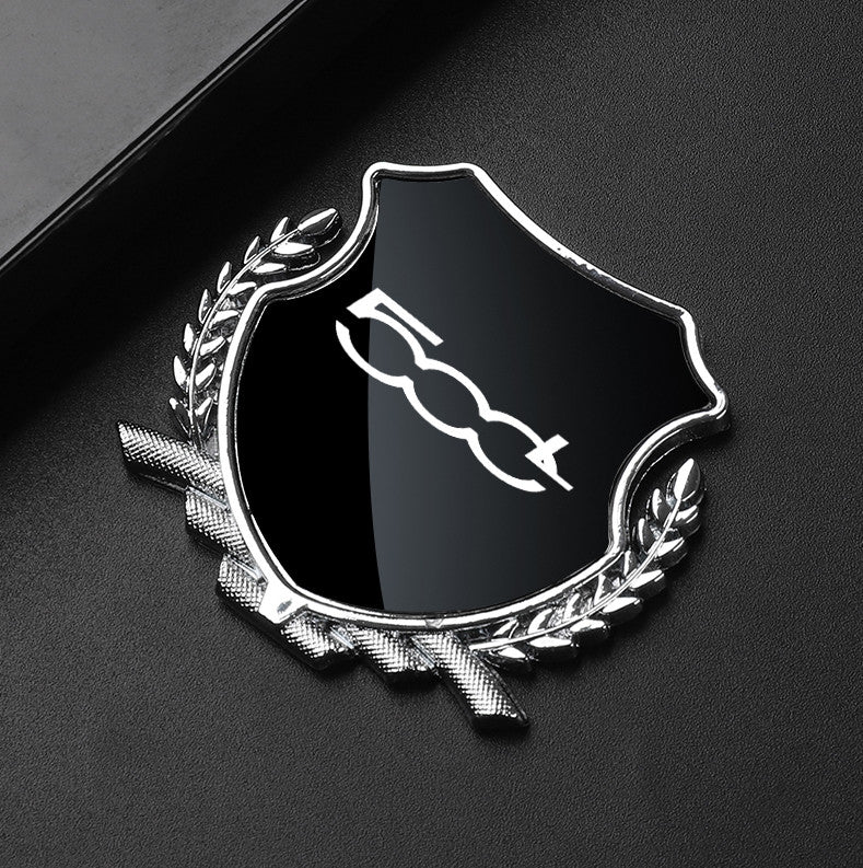 Metallic Black Side Fender and Window Badge Stickers for Fiat 500L Cars