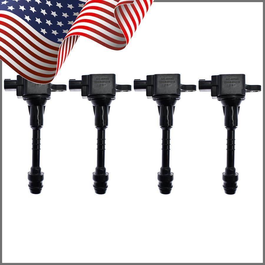 4pcs Ignition Coil for Nissan Sentra 2002-2006 Almera 2001-2005 1.8L L4 UF351