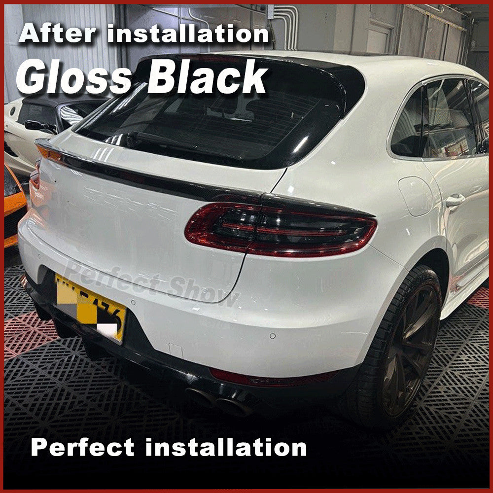 for Porsche Macan 95B SUV 2014-2018 Glossy Black Rear Middle Trunk Spoiler Wing