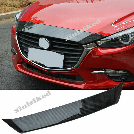 for Mazda 3 Axela 2017-18 Carbon Front Upper Grille Top Hood Garnish Cover Trim