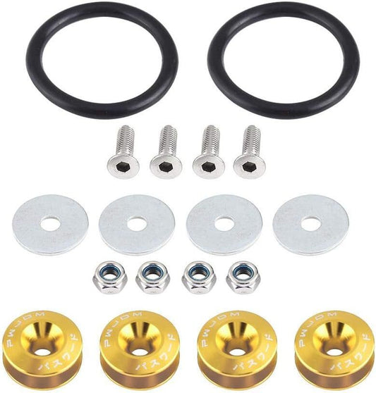 Aluminum JDM quick-release fastener bumper for car trunk fender cover gold-plated