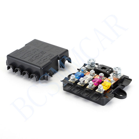 5-Way Waterproof Fuse Box Block Holder Indicator DC 32V 25A-500A For Car Marine