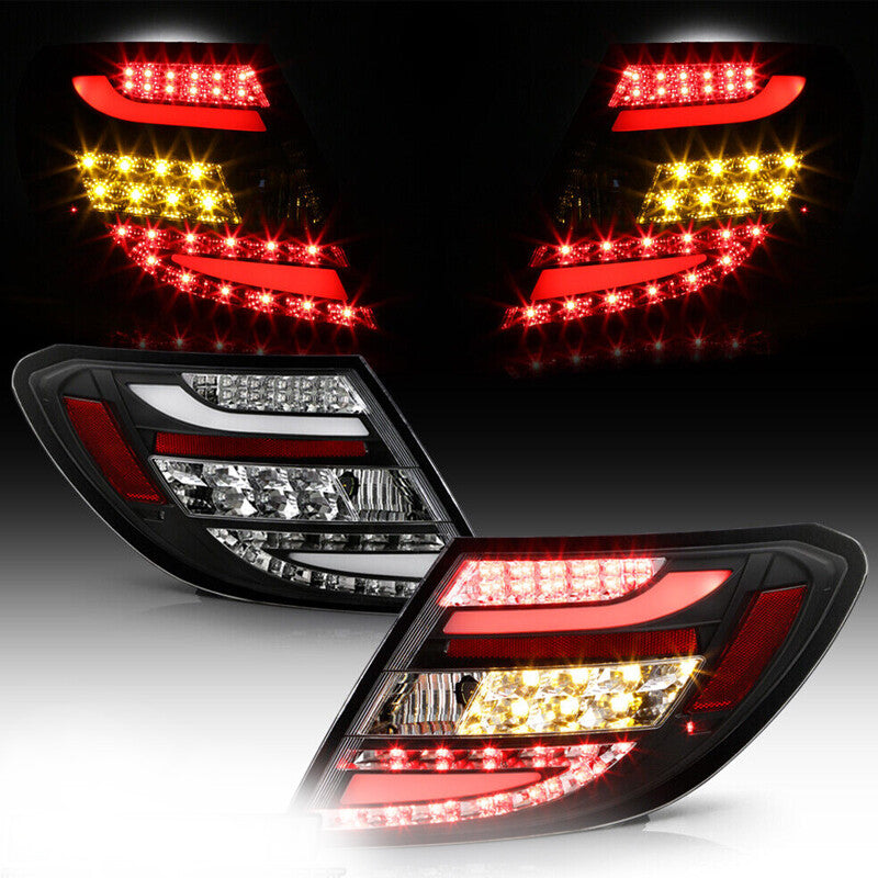 for Mercedes W204 C-Class 2011-14 Led Perform Tail Lights Lamp Left+Right Black