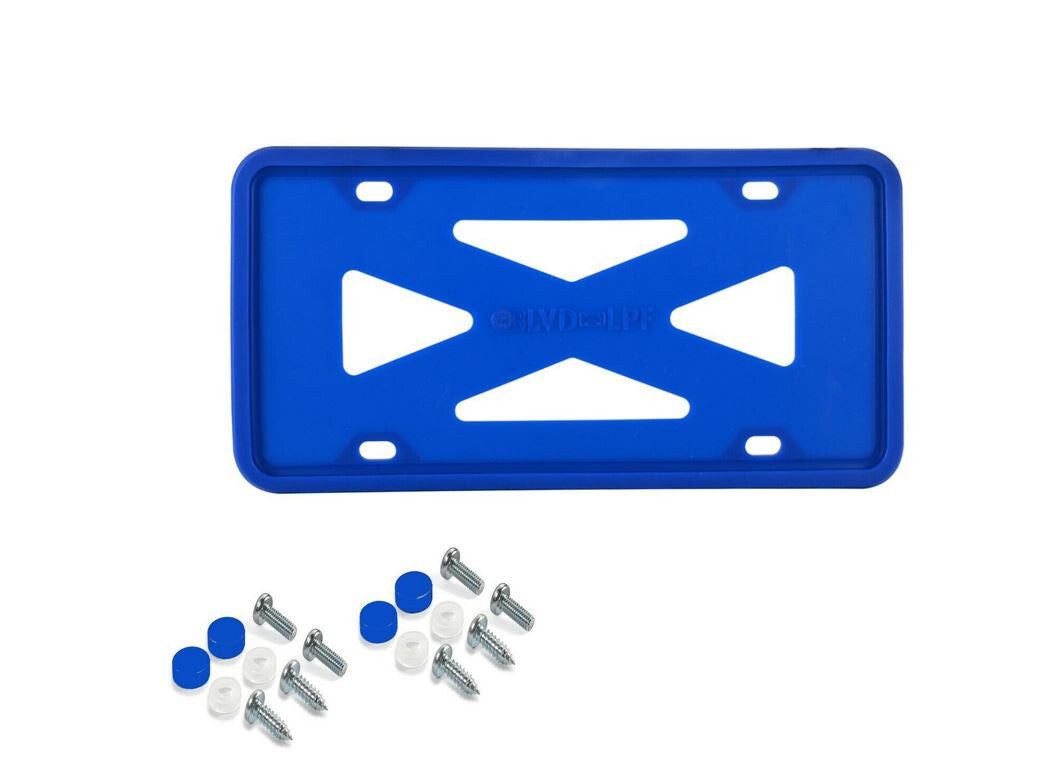 Blue silicone license plate frame cover cap rear boot for Kia for Lexus