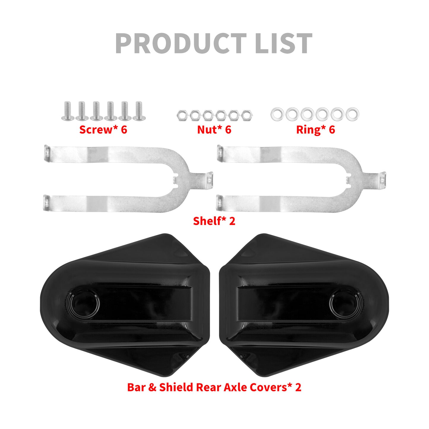 Black Bar Shield Rear Axle Covers Guards Swingarm for Harley Softail FLS 08-17