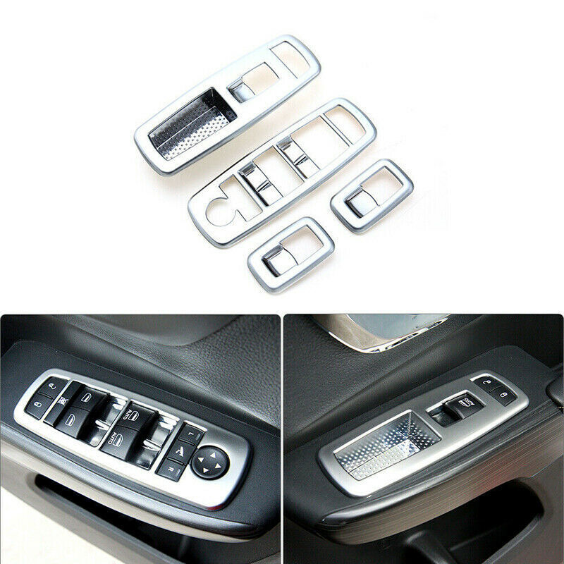for Jeep Grand Cherokee 2011-2020 Silver Car Window Lift Switch Panel Cover Trim