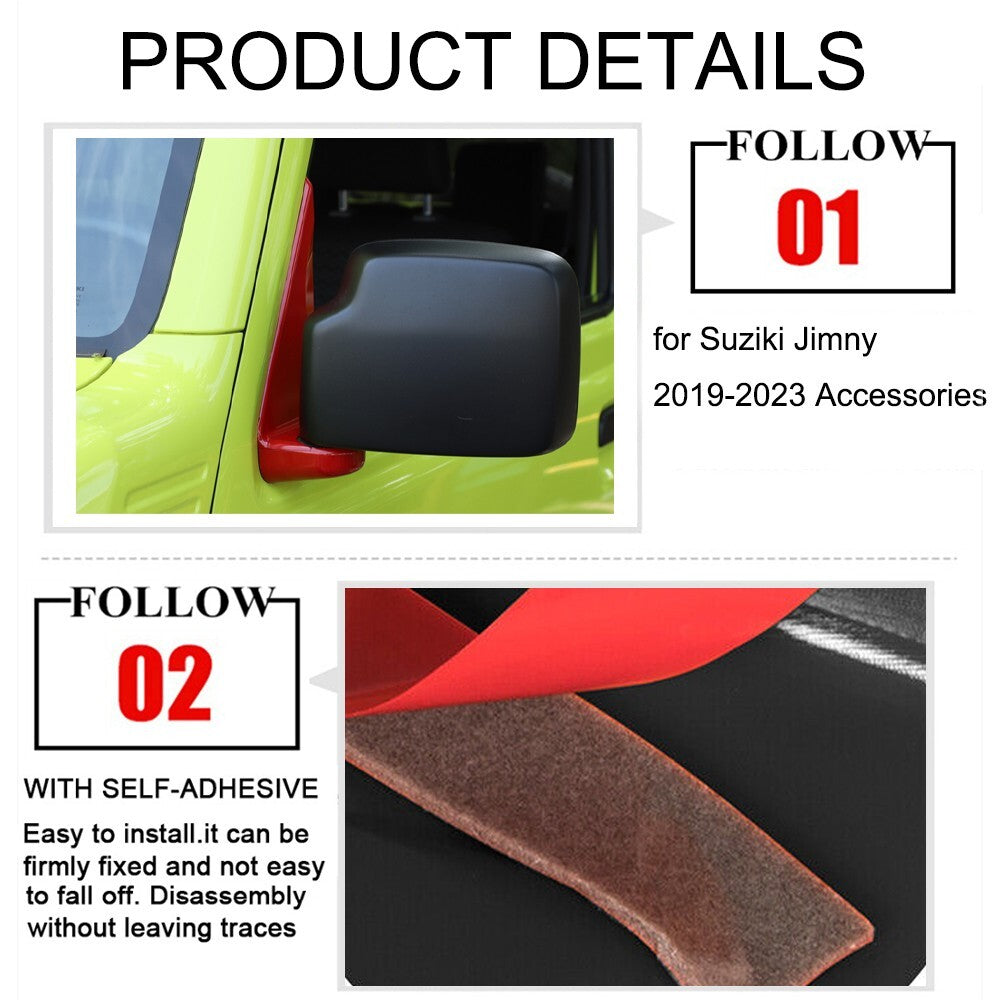 Red Rearview Mirror Base Decoration Cover Trim Decor for Suzuki for Jimny 2019-2023