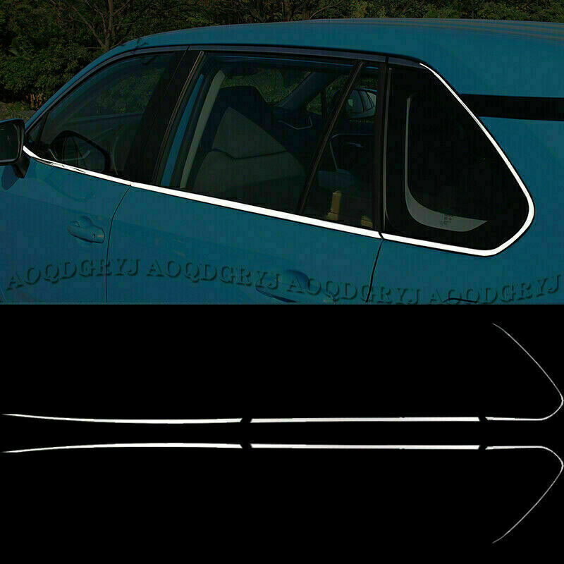for Toyota RAV4 2019-2022 Chrome Stainless Steel Window Moulding Trim Strips 6X