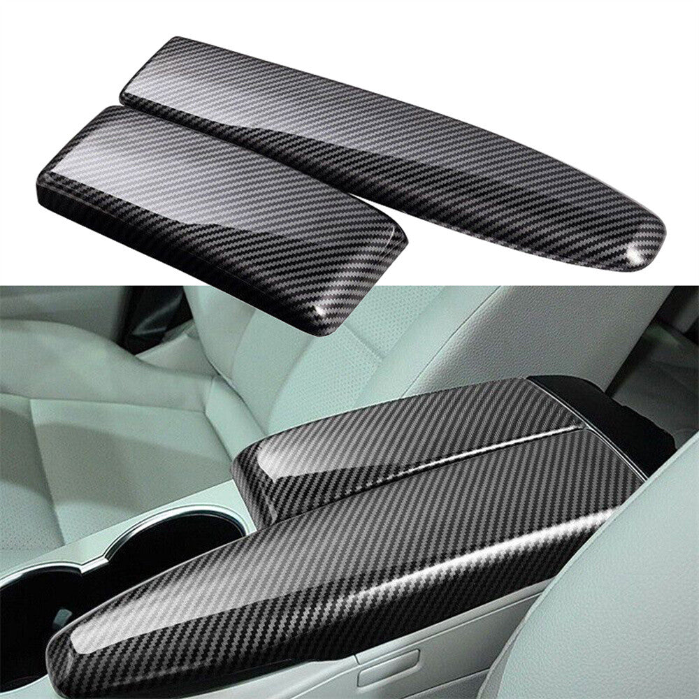 Carbon Fiber Look Center Armrest Lid Cover Trim for Mercedes C250 C300 C350 W204