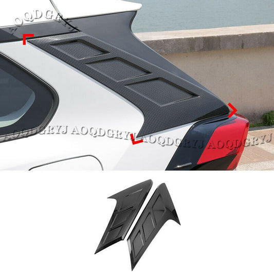 Carbon Fiber Rear Window Spoiler Pillar Cover Trim NEW for Toyota RAV4 2019-2024