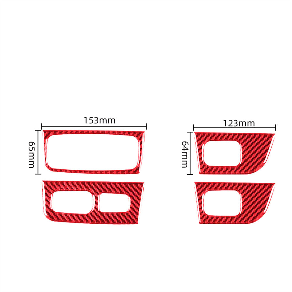 Red Carbon Fiber Window Lift Switch Button Panel Trim for Porsche Taycan 2019-22