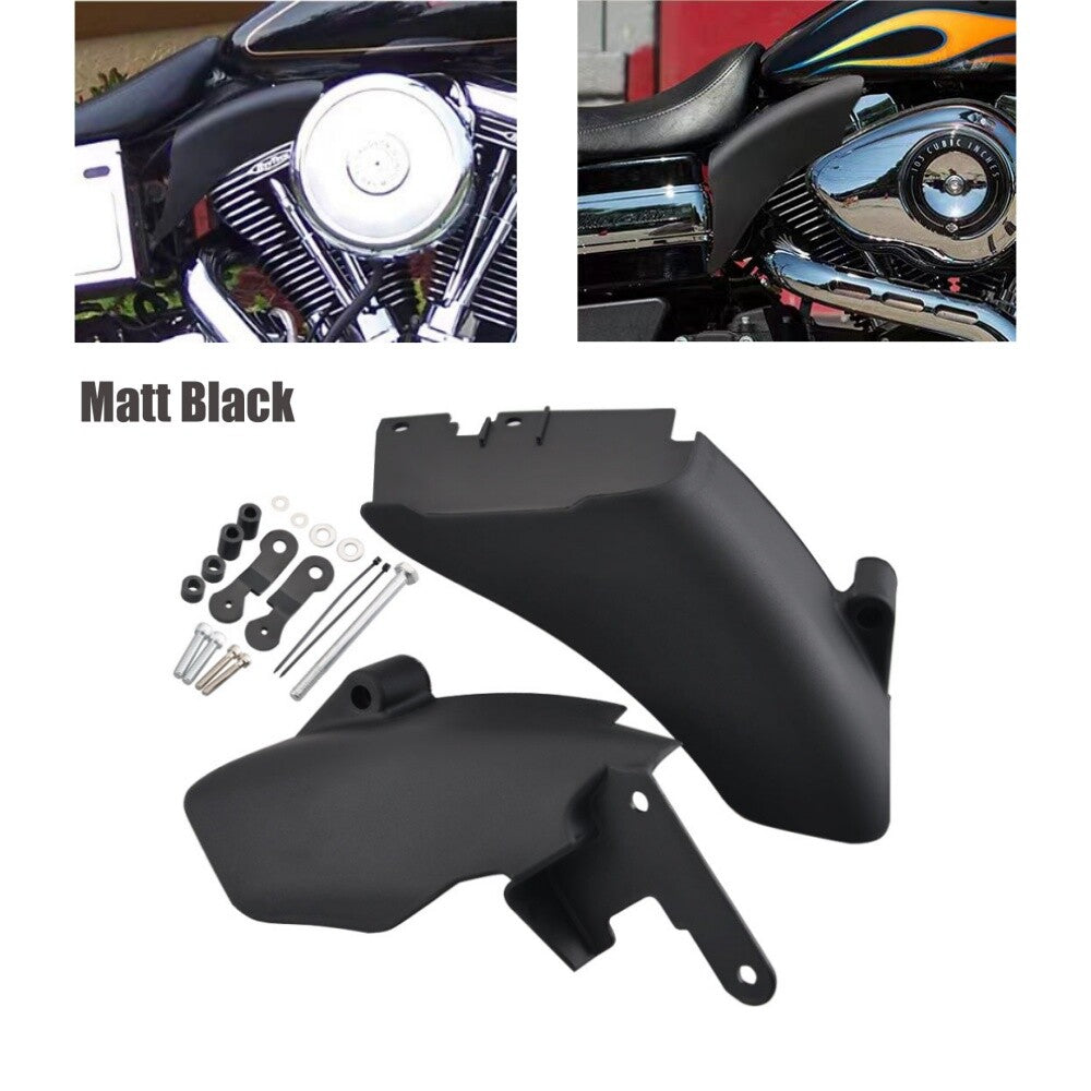 Black Mid Frame Air Deflector Trim Heat Shield Cover for Harley Dyna 06-17 Dyna