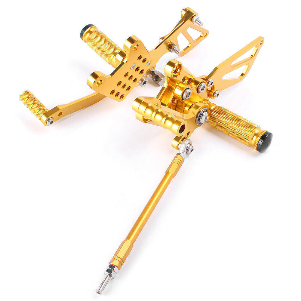 Adjustable Motorcycle Rearset  Footpegs for Suzuki 2000 - 2004 GSXR1000 Gold