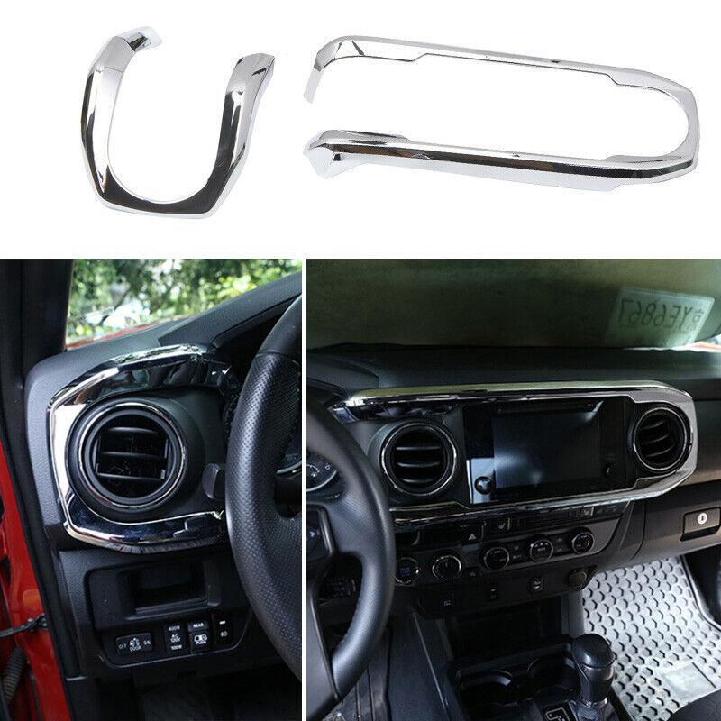 Chrome Middle Console Navigation Frame Cover Trim for Toyota Tacoma 2016-2021