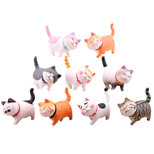 9Pcs 360¡ã Head Rotated Landscape Model Cute Kitty Ornaments Car Decoration