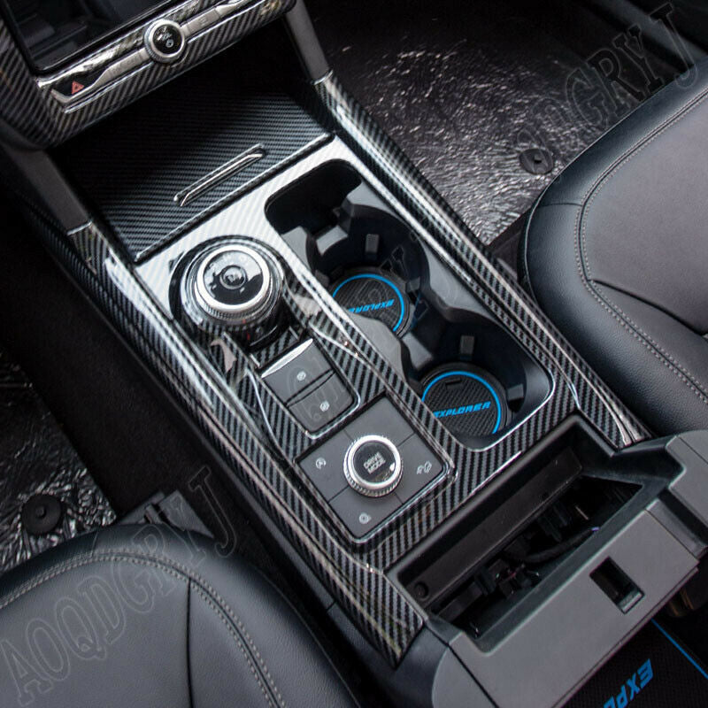 Carbon fiber Inner Gear Shift Box Panel Cover trim for Ford Explorer 2020-2022