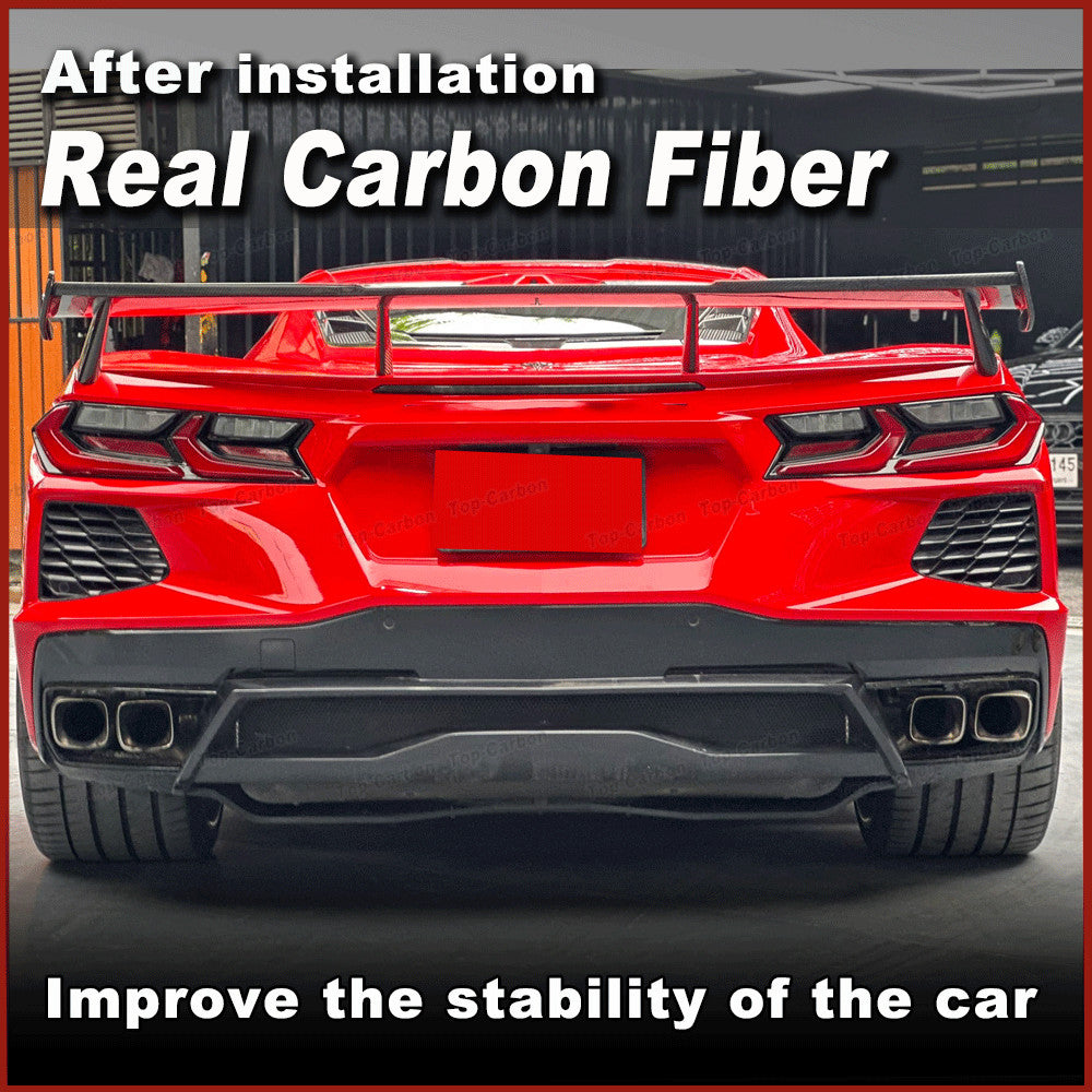 for Chevrolet for Corvette Stingray C8 20-22 Real Carbon Rear Trunk Wing Spoiler Lip