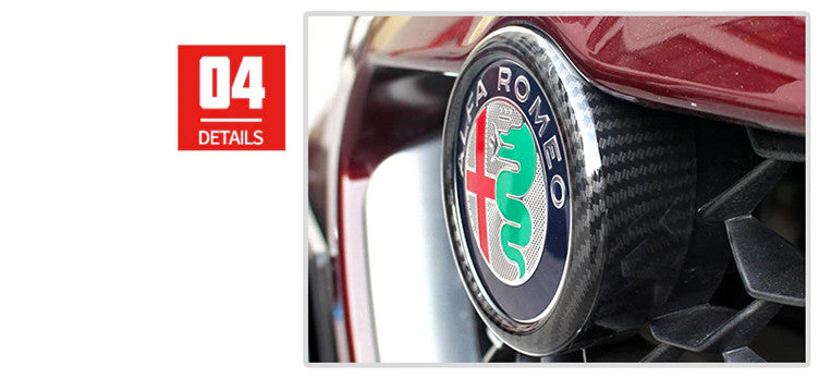 1-pack carbon fiber for Alfa Romeo Giulia front hood cap ring badge logo cover