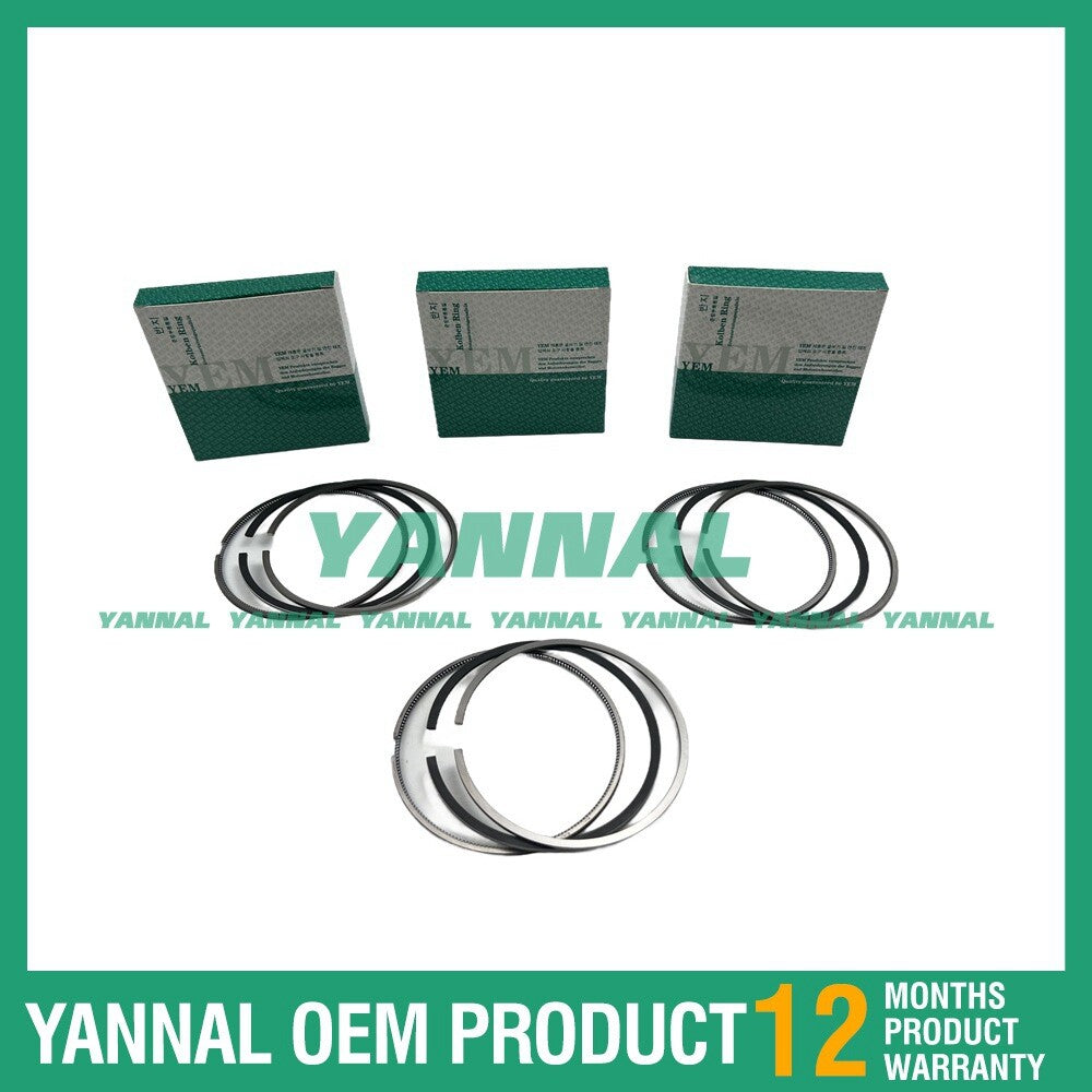 3-piece piston ring STD for Yanmar 3TNV80F engine SY26U catalytic converter excavator