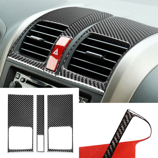 3¡ÁCarbon Fiber Center Console Air Vent Outlet Cover for Honda CR-V CRV 2007-2011