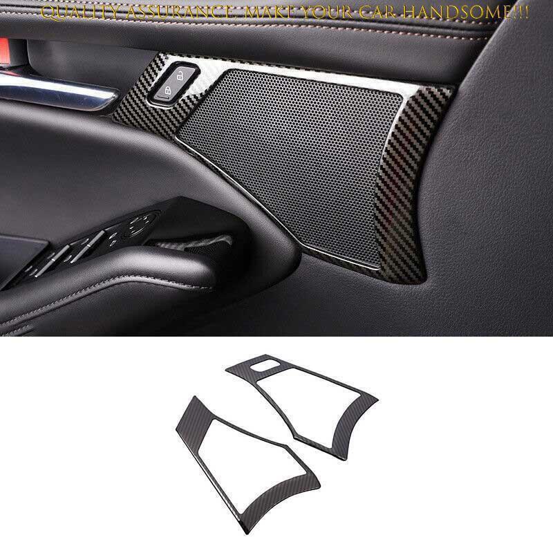 for Mazda 3 Axela 19-2023 Carbon Fiber pattern Inner Door Handle Horn Frame Trim