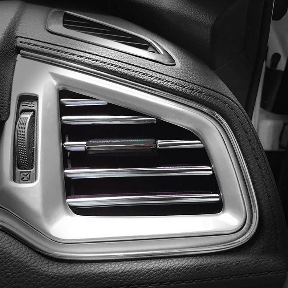Car air conditioning socket decorative molding trim strip silver for Jeep for Mini