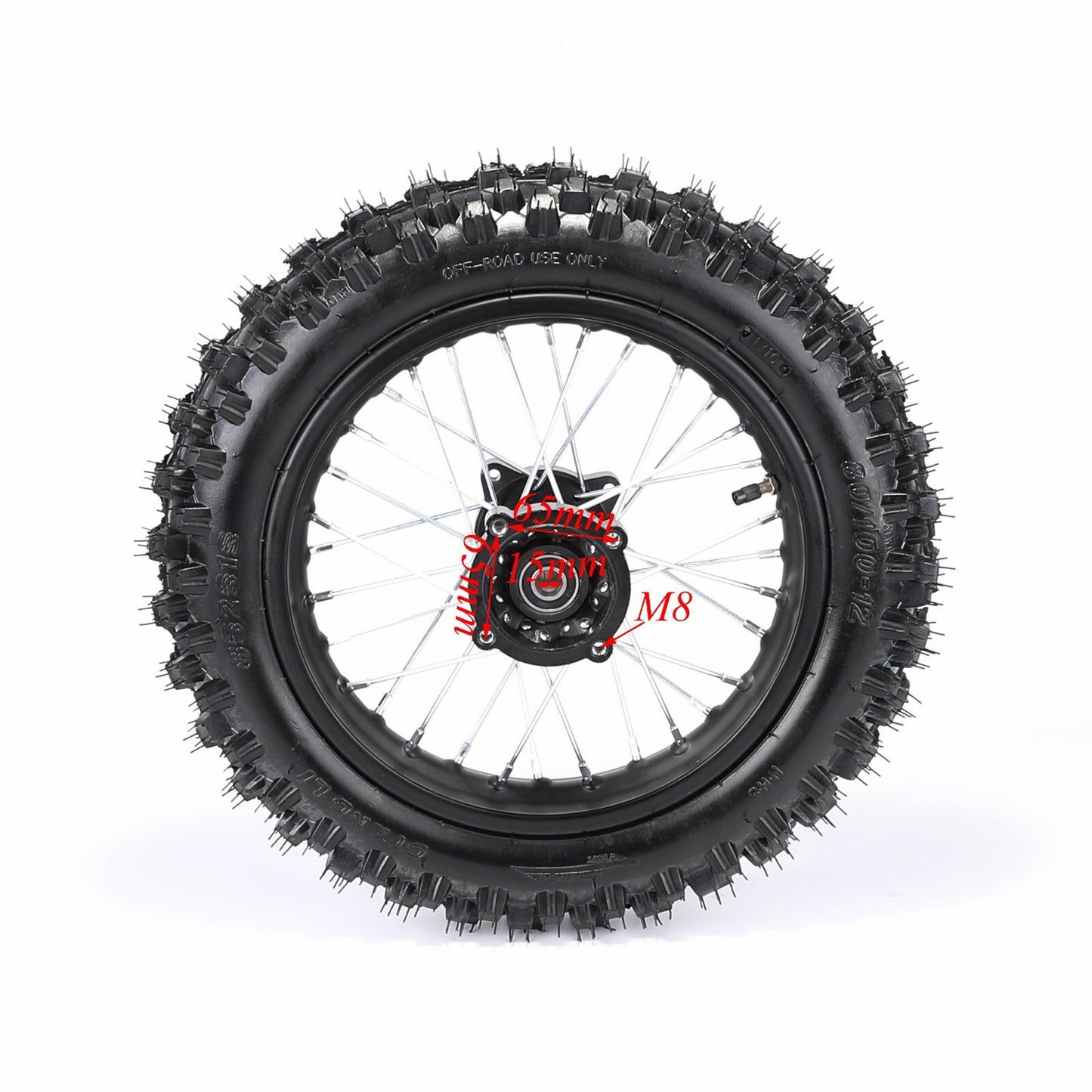 12-inch rear wheel swingarm kit, 80/100-12 tires, rim grooves, SSR Apollo bicycle, 110cc/125cc.