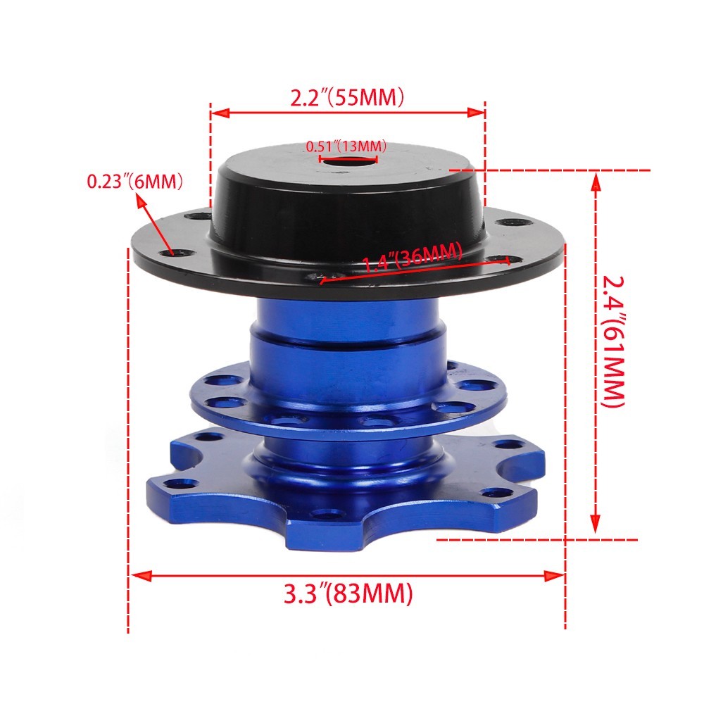 14IN Suede 350mm Deep Dished Alloy Steering Wheel Quick Release Hub Kit
