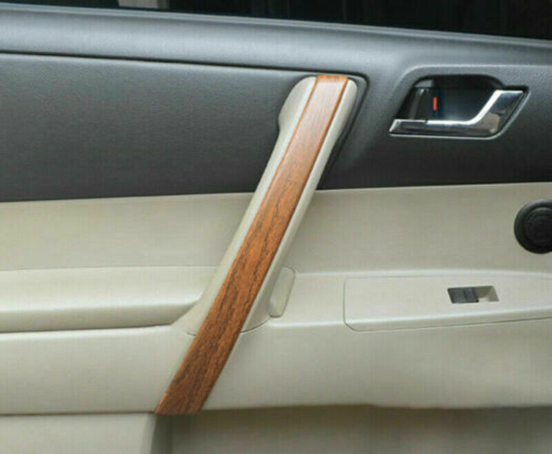 for Toyota Highlander 2008-2013 Wood Grain Inner Door Handle Armrest Cover Trim