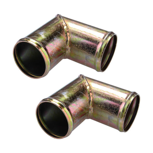 2x Aluminum 1-3/4 OD 90 Degree Radiator Coolant Connector Hose