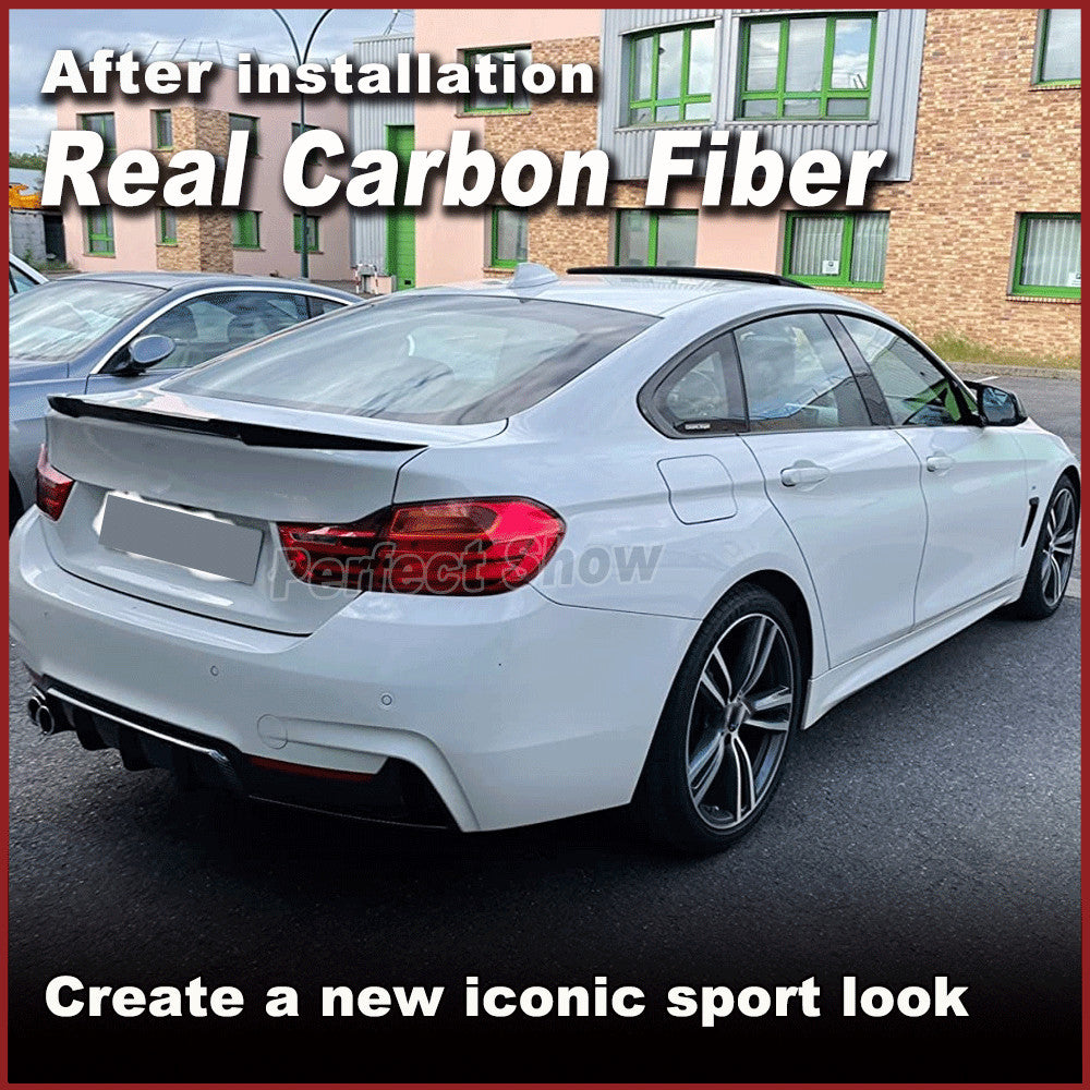 REAL CARBON Rear Trunk Spoiler Wing Fit for BMW 4 Series F36 Gran Coupe 2013-19